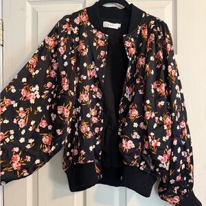 A. L. C. Floral Black Bomber Jacket